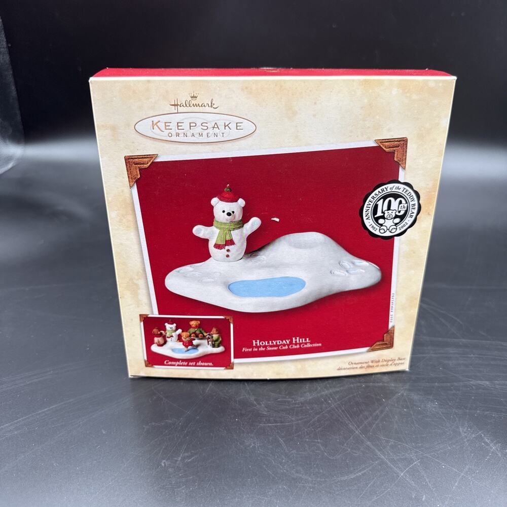 Hallmark Keepsake 2002 Holiday Hill #1 Snow Cub Club Collection Bear Ornament